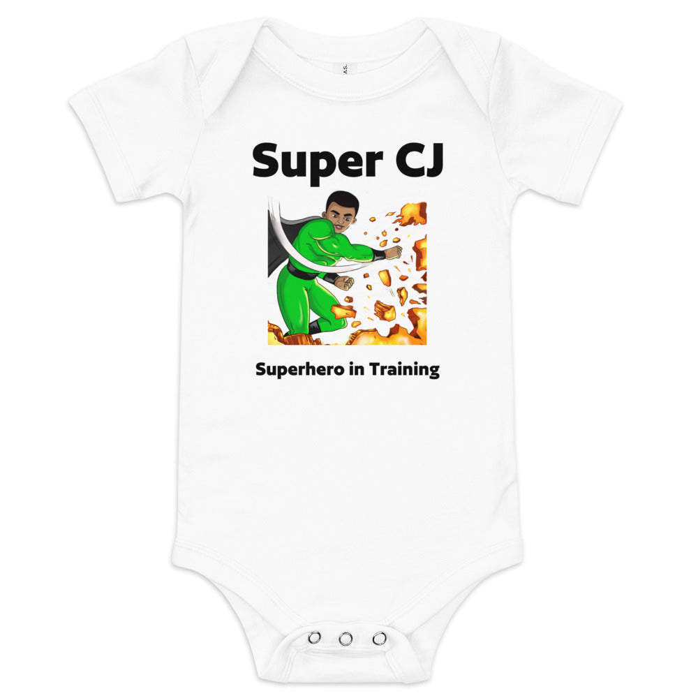 Super CJ's "Superhero in Training"  Baby short sleeve one piece