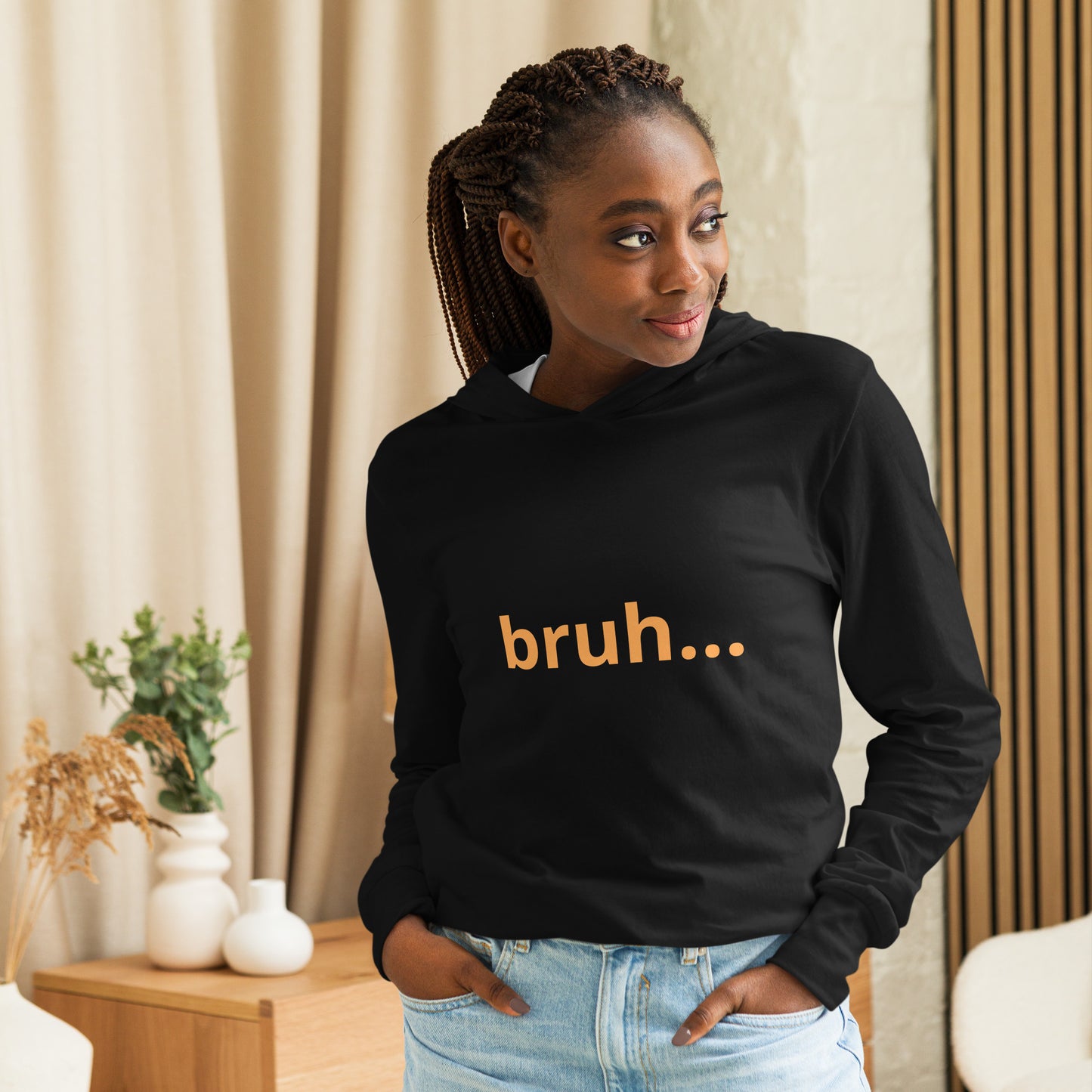 JLM shop - Bruh Uni-Sex Hooded long-sleeve tee